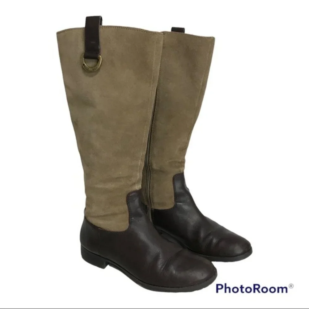 Ralph Lauren Vintage Suede & Leather Riding boot - Size 6 China - Picture 2 of 11